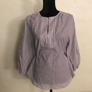 Eva Mendes, Blue & White Stripe Blouse, M